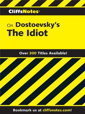 cover image of CliffsNotes on Dostoevsky's the Idiot